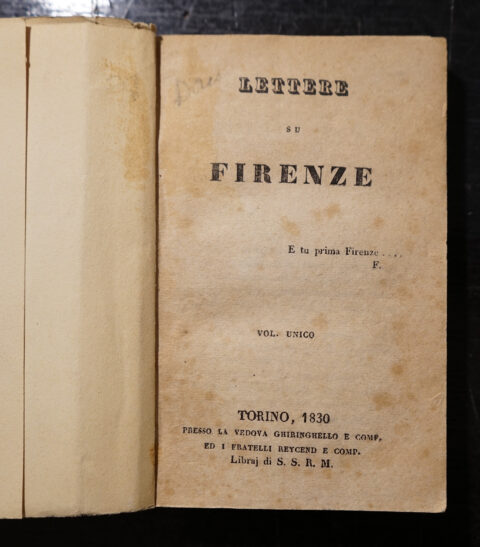 LETTERE SU FIRENZE